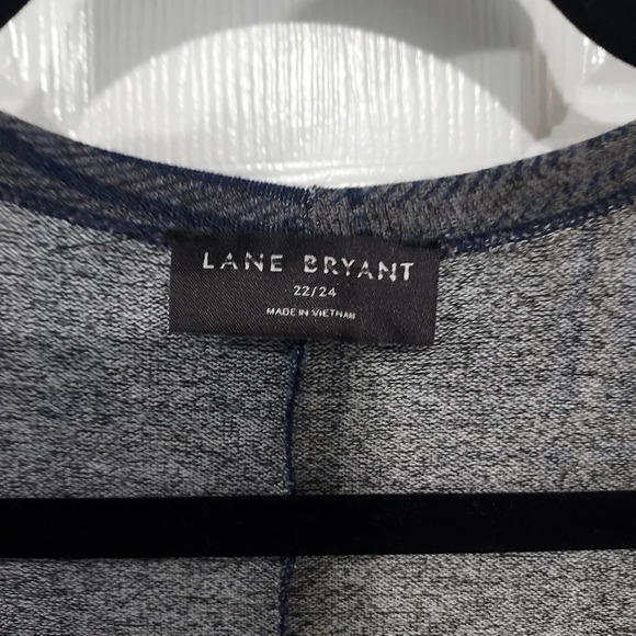 NWOT Lane Bryant Blue & Gray Plaid Short Dolman Sleeve Open Front Cardigan 22/24 - Picture 2 of 10